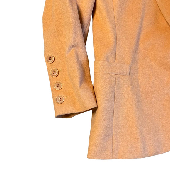 Vintage ESCADA Margaretha Ley Wool & Silk Camel Blazer Coat 36 Jacket - Picture 5 of 7